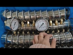 Χάλυβα από ανοξείδωτο χάλυβα 63mm Ραδιακή σύνδεση Γλυκερίνη λάδι γεμάτο 600bar Υδραυλικό μετρητή πίεσης