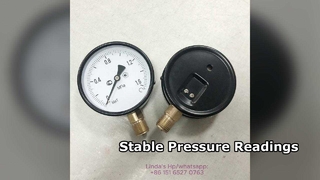 Μαύρη χαλύβδινη θήκη 4" 100mm, ορείχαλκο εσωτερικά και σπείρωμα, καντράν 0~1,6MPa.M20*1,5 κατακόρυφο.