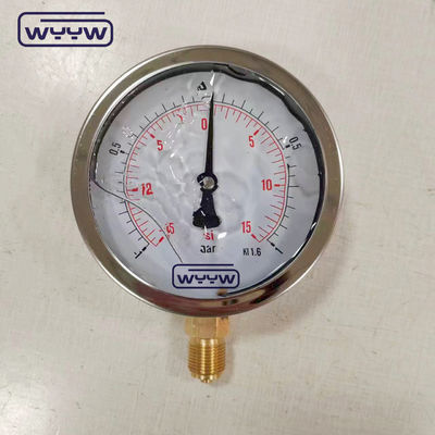 κενό σύνθετο ξηρό ss304 κάτω σύνδεση G1/2&quot; 4 ίντσες καλή τιμή μετρητή πίεσης -1+1bar