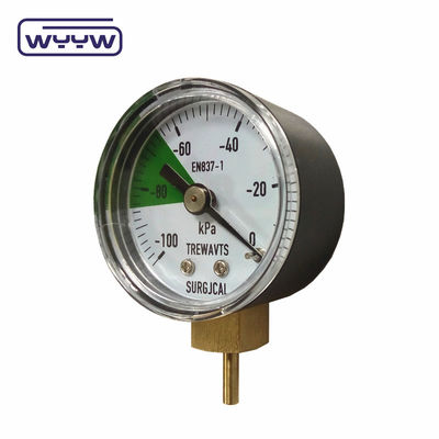 40 mm -100-0 Kpa Manometer Vacuum Gauge Βόλος του σιδηροδρομικού περιβλήματος με σύνδεση από χαλκό