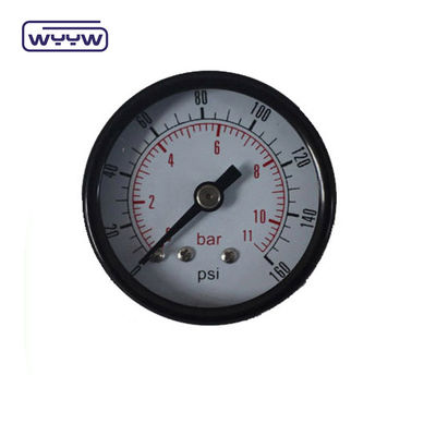 60MM 0-10 kgcm2 &amp; 150 psi Μαύρο ατσάλινο κιβώτιο Λευκό μανόμετρο πίνακα για την πίεση νερού
