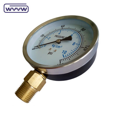 WYYW σιδερένια θήκη 100 mm MS μανόμετρος συνδέσμου κάτω 16bar