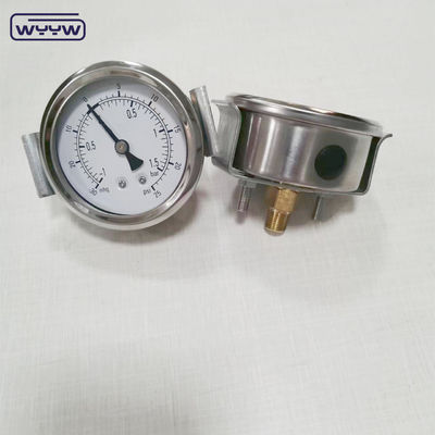 ss304 υδραυλική πρίζα 1/4&quot; bsp 2.5&quot; αξιωτικό μετρητή πίεσης γεμάτο υγρό