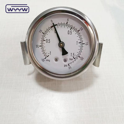 ss304 υδραυλική πρίζα 1/4&quot; bsp 2.5&quot; αξιωτικό μετρητή πίεσης γεμάτο υγρό