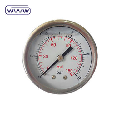 En837-1 63mm πίσω όλα από ανοξείδωτο χάλυβα κρυστάλλιο βουρδώνιο σωλήνα μετρητή πίεσης 0-20bar/0-300psi 1/4 &quot;NPT νήμα