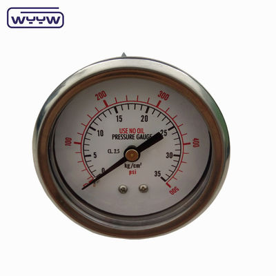 En837-1 63mm πίσω όλα από ανοξείδωτο χάλυβα κρυστάλλιο βουρδώνιο σωλήνα μετρητή πίεσης 0-20bar/0-300psi 1/4 &quot;NPT νήμα