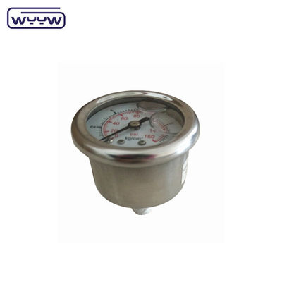40 χιλιοστών σενίτερ πίσω OEM 1/4 &quot;bsp npt 1,5 ιντσών πρόσωπο γεμάτο γλυκερίνη μετρητή πίεσης