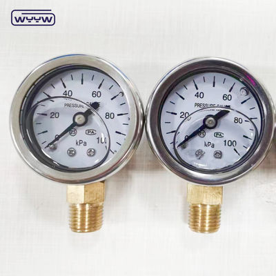 40 mm διάγραμμα ss304 τύπου δείκτη θήκης borodon σωλήνα κατακόρυφο 0-10bar /psi γεμάτο λάδι μετρητή πίεσης 1-1/2