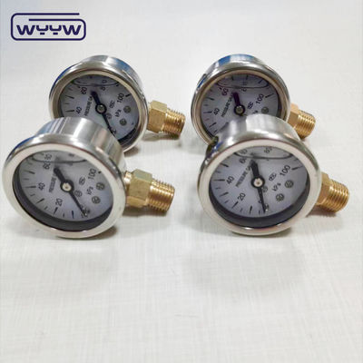40 mm διάγραμμα ss304 τύπου δείκτη θήκης borodon σωλήνα κατακόρυφο 0-10bar /psi γεμάτο λάδι μετρητή πίεσης 1-1/2