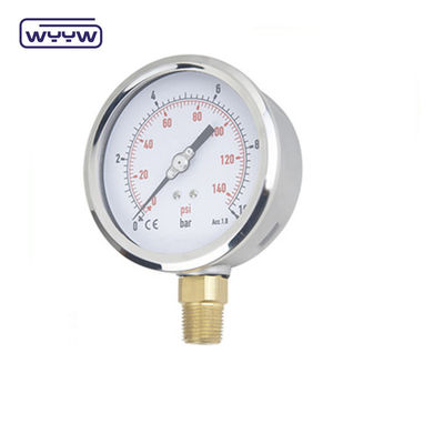 2.5&quot; ss θήκη ακτινικής σύνδεσης μετρητή πίεσης γεμάτο υγρό