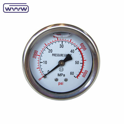 63mm EN837-1 υδραυλικό νερό 0-10bar /psi άξιο εισόδου λάδι γλυκερίνη γεμάτο μετρητή πίεσης 2,5 &quot;μανόμετρο