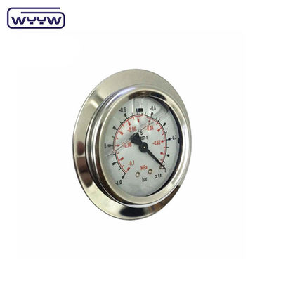 Ατσάλι από ανοξείδωτο χάλυβα 63MM 10 Bar 16 Bar Industrial Flange Panel Σιλικόνη ή γλυκερίνη γεμάτο μελάνη πίεσης