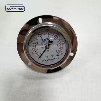 Φλάντζης 63 mm διπλής κλίμακας ανθεκτικής σε σοκ βαθμίδας 2,5% μετρητή μανόμετρου ακρίβειας υδραυλικού μετρητή πίεσης 16 bar