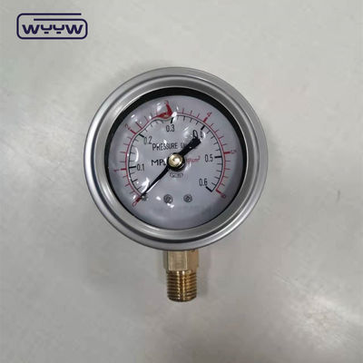 63mm 2.5 &quot;Υδραυλικό ανθεκτικό σε κρούσματα από ανοξείδωτο χάλυβα γεμάτο με λάδι μετρητή πίεσης