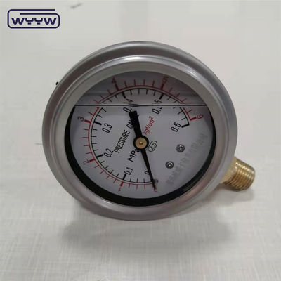 63mm 2.5 &quot;Υδραυλικό ανθεκτικό σε κρούσματα από ανοξείδωτο χάλυβα γεμάτο με λάδι μετρητή πίεσης