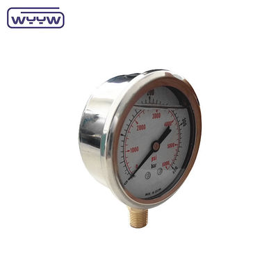 63mm 2.5 &quot;Υδραυλικό ανθεκτικό σε κρούσματα από ανοξείδωτο χάλυβα γεμάτο με λάδι μετρητή πίεσης