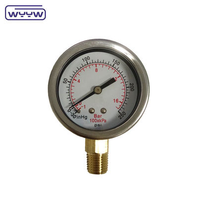 Γλυκερίνη γεμάτη 2&quot; Manometer μετρητή πίεσης κάτω / πίσω και τοποθέτηση πίνακα