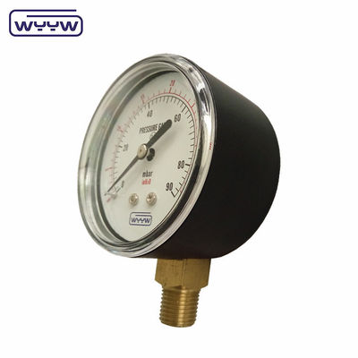 μαύρο χάλυβα 1/4&quot;npt β.σ.π. χάλκινο νήμα ακτίνα ακρίβεια 1,6 μανόμετρος χαμηλής πίεσης αέρα 60mbar μετρητής πίεσης