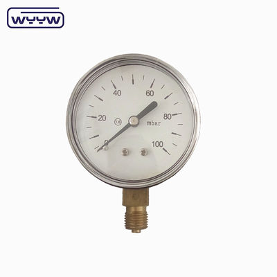 μαύρο χάλυβα 1/4&quot;npt β.σ.π. χάλκινο νήμα ακτίνα ακρίβεια 1,6 μανόμετρος χαμηλής πίεσης αέρα 60mbar μετρητής πίεσης