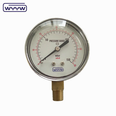 μαύρο χάλυβα 1/4&quot;npt β.σ.π. χάλκινο νήμα ακτίνα ακρίβεια 1,6 μανόμετρος χαμηλής πίεσης αέρα 60mbar μετρητής πίεσης