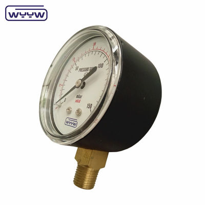 μαύρο χάλυβα 1/4&quot;npt β.σ.π. χάλκινο νήμα ακτίνα ακρίβεια 1,6 μανόμετρος χαμηλής πίεσης αέρα 60mbar μετρητής πίεσης