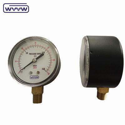 μαύρο χάλυβα 1/4&quot;npt β.σ.π. χάλκινο νήμα ακτίνα ακρίβεια 1,6 μανόμετρος χαμηλής πίεσης αέρα 60mbar μετρητής πίεσης