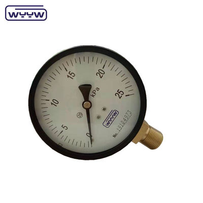 KPa χαμηλόμετρο πίεσης WYYW 4 ίντσες 100mm μαύρο ατσάλινη θήκη κάτω είσοδο φουσκάλες mbar μανόμετρος cmh2o