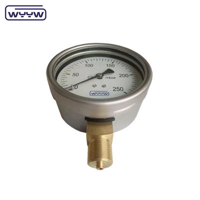Κίνα εργοστάσιο κάψουλα μετρητή πίεσης 100mm mbar ss περίπτωση μπρούντζο σύνδεση 1/2 &quot;bsp cmh2o χαμηλής πίεσης μετρητή