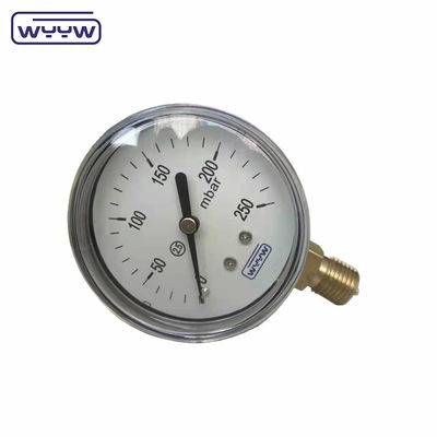 Κίνα εργοστάσιο κάψουλα μετρητή πίεσης 100mm mbar ss περίπτωση μπρούντζο σύνδεση 1/2 &quot;bsp cmh2o χαμηλής πίεσης μετρητή