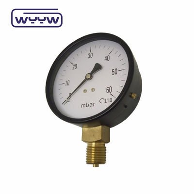 Μάνιομετρητής χαμηλής πίεσης SS 63mm InH2O Δοκιμαστή πίεσης WC Mbar Δοκιμαστή πίεσης Bellows
