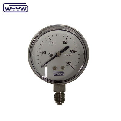 MMWC &amp; Mbar 63mm Κεψούλα μετρητή πίεσης Manometer υλικό από ανοξείδωτο χάλυβα