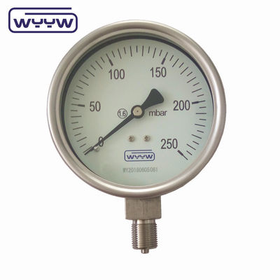 100mm 4 &quot; όλα από ανοξείδωτο χάλυβα μετρητή πίεσης, Bellow τύπου μετρητή πίεσης