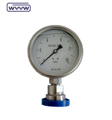 SS316 Σιλικόνιο υγειονομικό μετρητή πίεσης 100mm 1,6% ακρίβεια
