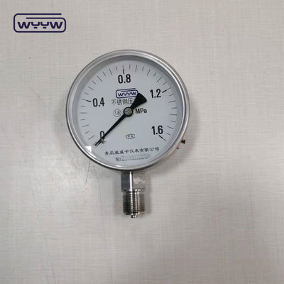 100mm ακριβής KL1.6 από ανοξείδωτο χάλυβα αέρα οξυγόνο ξηρή χρήση χωρίς μετρητή πίεσης πετρελαίου