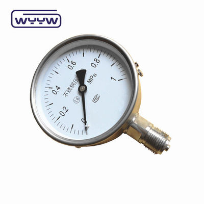 Y-100H δεν χρησιμοποιούν λάδι οξυγόνο 100mm υψηλής ακρίβειας κάτω M20X1.5 G1/2&quot; στεγνό όλα από ανοξείδωτο χάλυβα μετρητή πίεσης