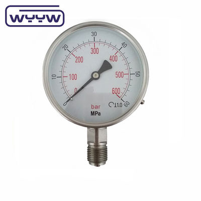 4&quot; Χρησιμοποιήστε Χωρίς λάδι 100mm Manometer αέρα Δοκιμαστή πίεσης υλικό από ανοξείδωτο χάλυβα