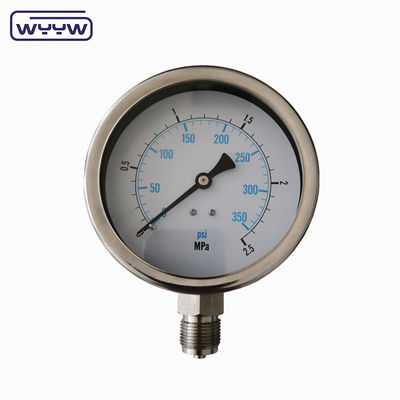 SS304 0-100Bar PSI 63mm 100mm Γλυκερίνη Μανόμετρος Δυνατόμετρος Γλυκερίνη Γεμισμένη