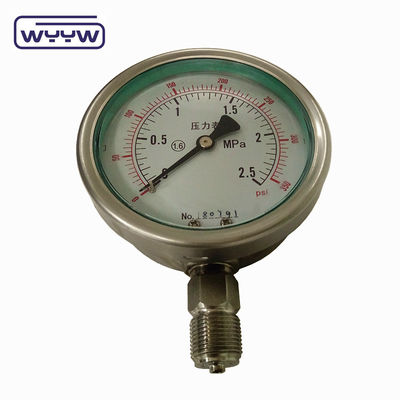 100mm 4 ίντσες kgf/cm2 διπλή κλίμακα ψυγίου από ανοξείδωτο χάλυβα κατασκευαστής μανόμετρου πίεσης πετρελαίου στην Κίνα