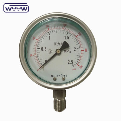 Βιομηχανική προσαρμοσμένη μπάρα psi kgf/cm2 μετρητής πίεσης από ανοξείδωτο χάλυβα ανθεκτικός σε κρούσεις ανόμετρος γλυκερίνης YTN-100H