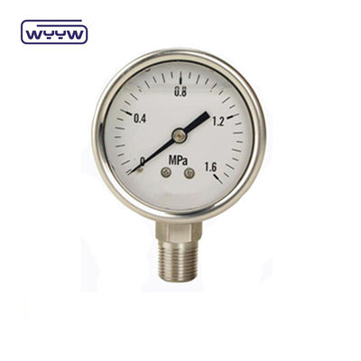 SS316 Πυθόμετρο 63 mm κάτω γεμάτο υγρό