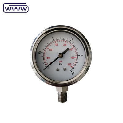 SS316 Πυθόμετρο 63 mm κάτω γεμάτο υγρό