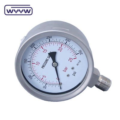 100mm Όλο SS304 Safety Glass Bayonet Pressure Gauge 1 έτος εγγύηση