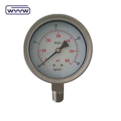 100mm Όλο SS304 Safety Glass Bayonet Pressure Gauge 1 έτος εγγύηση