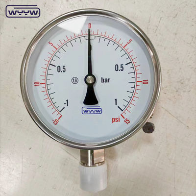 κενό σύνθετο ξηρό ss304 κάτω σύνδεση G1/2&quot; 4 ίντσες καλή τιμή μετρητή πίεσης -1+1bar