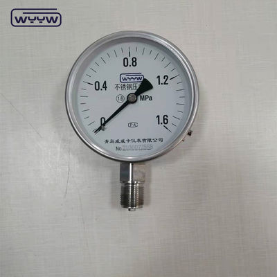 100 mm Διαμέτρου SS304 στεγνό μετρητή πίεσης με ακρίβεια ± 1,6% Διαφορετική κατηγορία