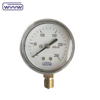 Μετρητής πίεσης κάψουλας 63mm 100mm 150mm με μαύρο ατσάλι ή ατσάλινο κιβώτιο και μαύρο δείκτη από αλουμίνιο
