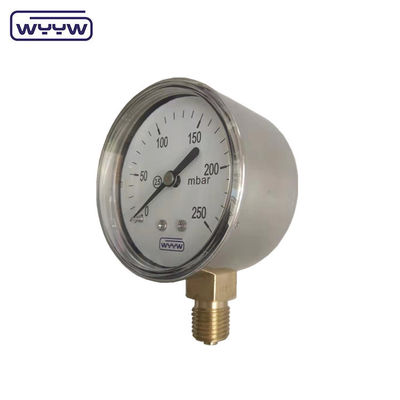 Μετρητής πίεσης κάψουλας 63mm 100mm 150mm με μαύρο ατσάλι ή ατσάλινο κιβώτιο και μαύρο δείκτη από αλουμίνιο