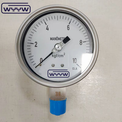 Μανομετρικό όργανο με μπαγιονέτ Ss304 Κέλυφος με σπείρωμα ss316 Γεμισμένο με γλυκερίνη Γυαλί ασφαλείας Δείκτης πίεσης με δείκτη ρύθμισης