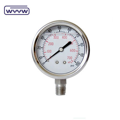 All Stainless Steel Olil Pressure Gauge(Glycerine/Silicone)