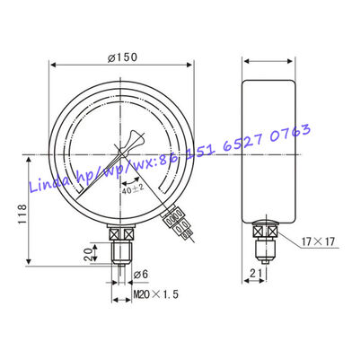 Remote Reading Pressure Gauge with 4-20mA Output, RS485 Modbus, and Stainless Steel Case for Industrial Monitoring